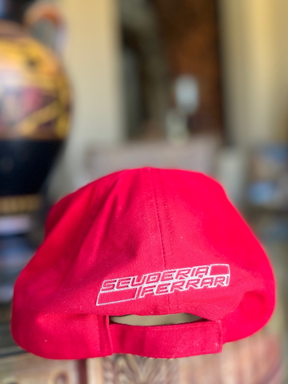 Red Baseball Cap with Silver Embroidered Shield Logo - Picture 5 of 15